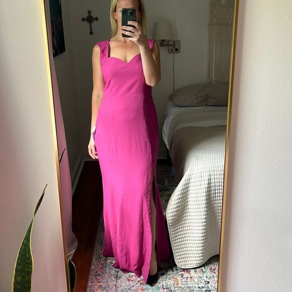 Dress the Population Monroe Dress Womens Size XL Fuchsia‎ Pink Maxi Slit Gown - Picture 1 of 8
